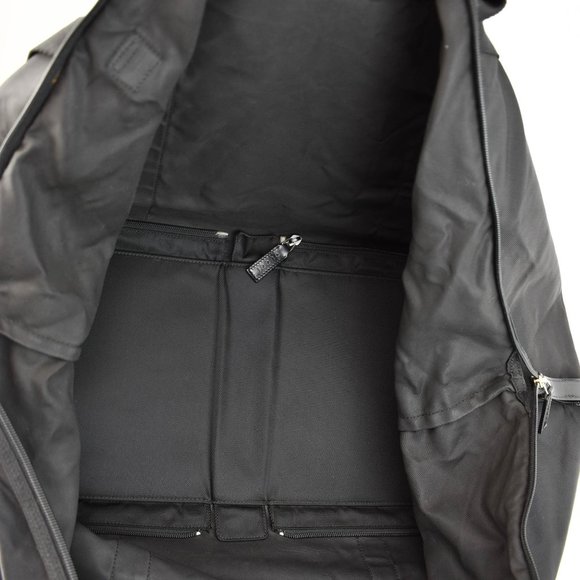 GUCCI: Black, Nylon & Patent Leather Logo Folding Compact Weekender Bag (wm) - Picture 9 of 12